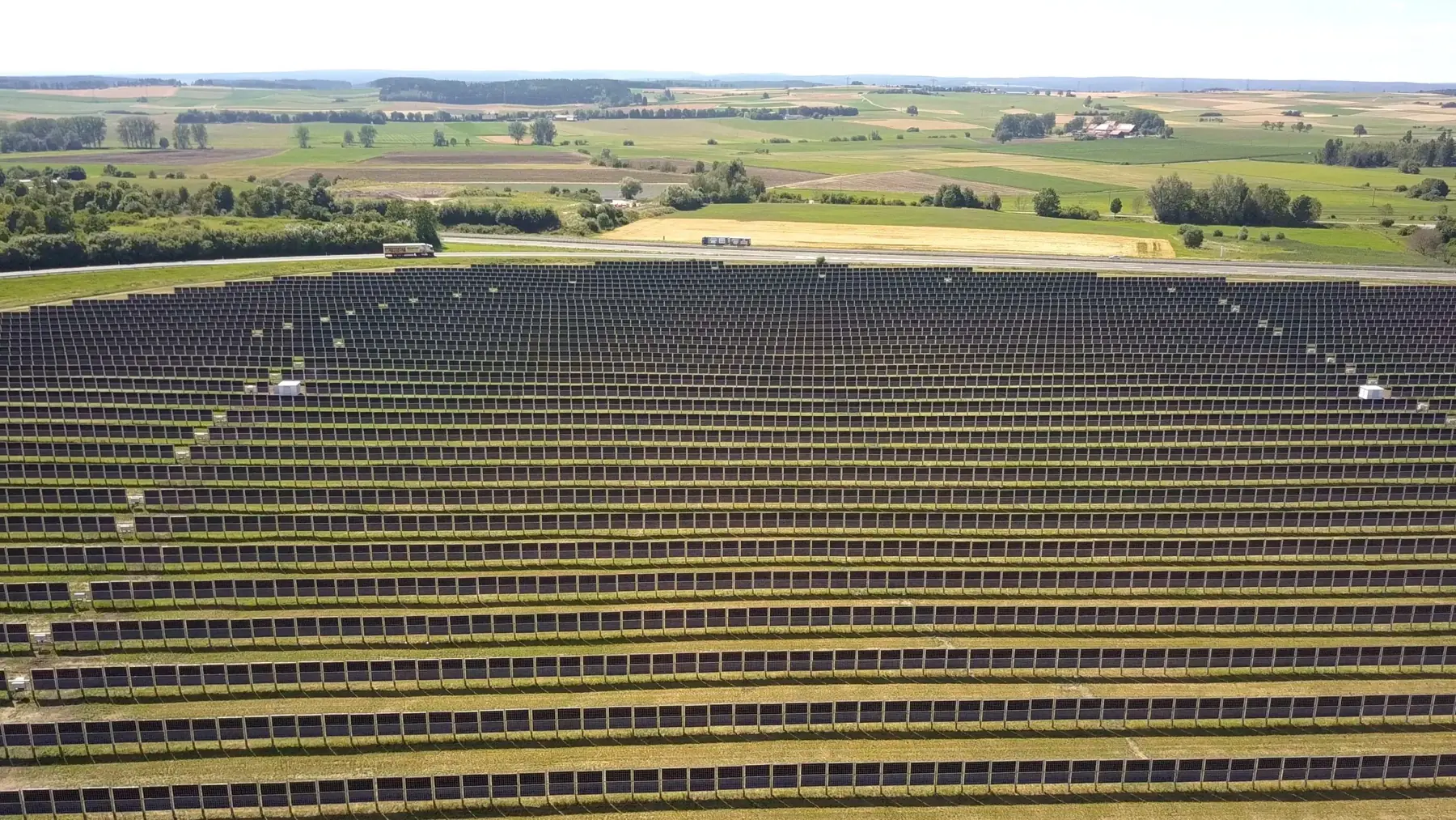 Ground-mounted photovoltaic plant in a rural landscape